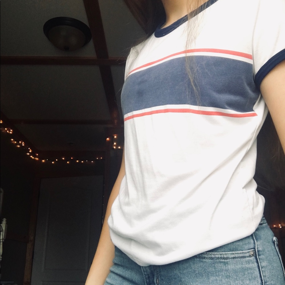 Blue, Red and White T-Shirt.